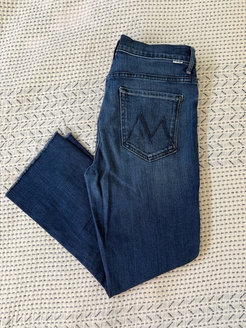 MOTHER Women's Blue Straight-Leg Jeans 32